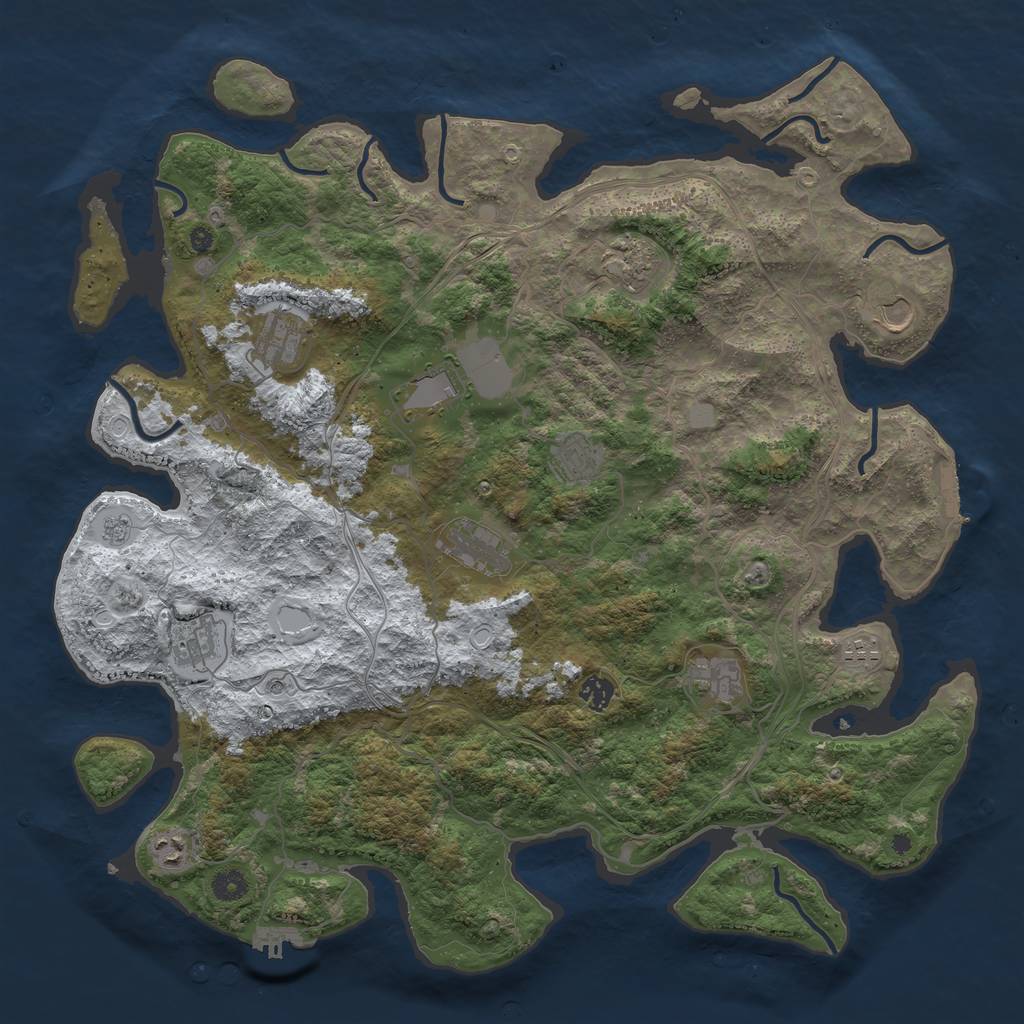 Rust Map: Procedural Map, Size: 4500, Seed: 1962527914, 20 Monuments