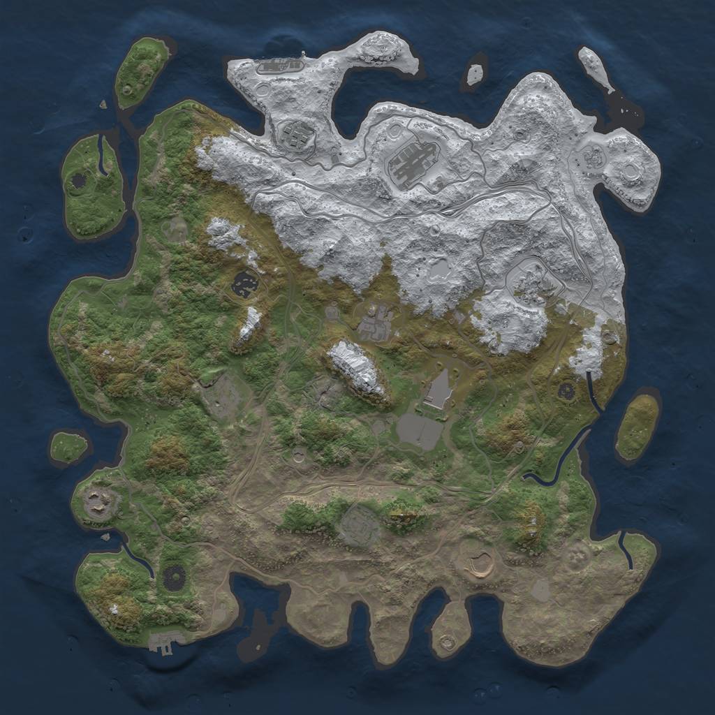 Rust Map: Procedural Map, Size: 4250, Seed: 1208907662, 19 Monuments
