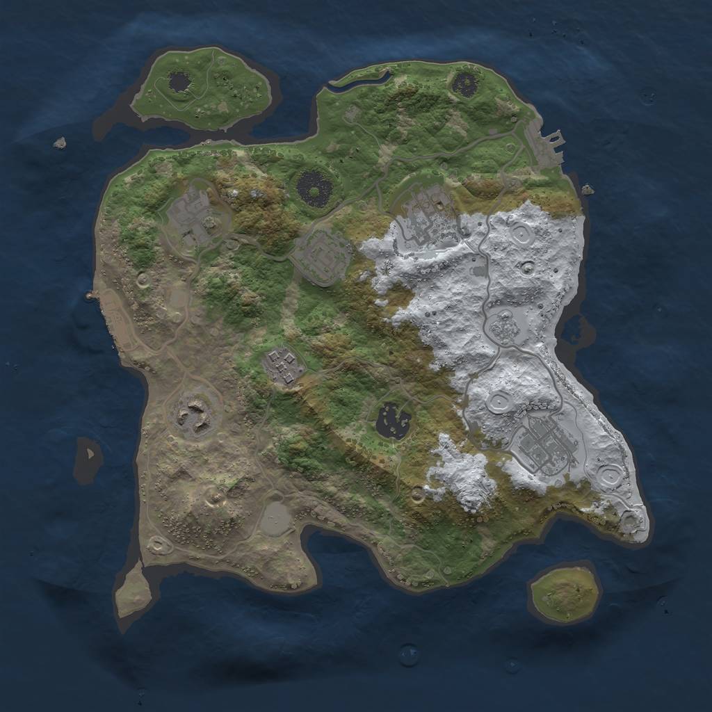 Rust Map: Procedural Map, Size: 3000, Seed: 918417608, 15 Monuments
