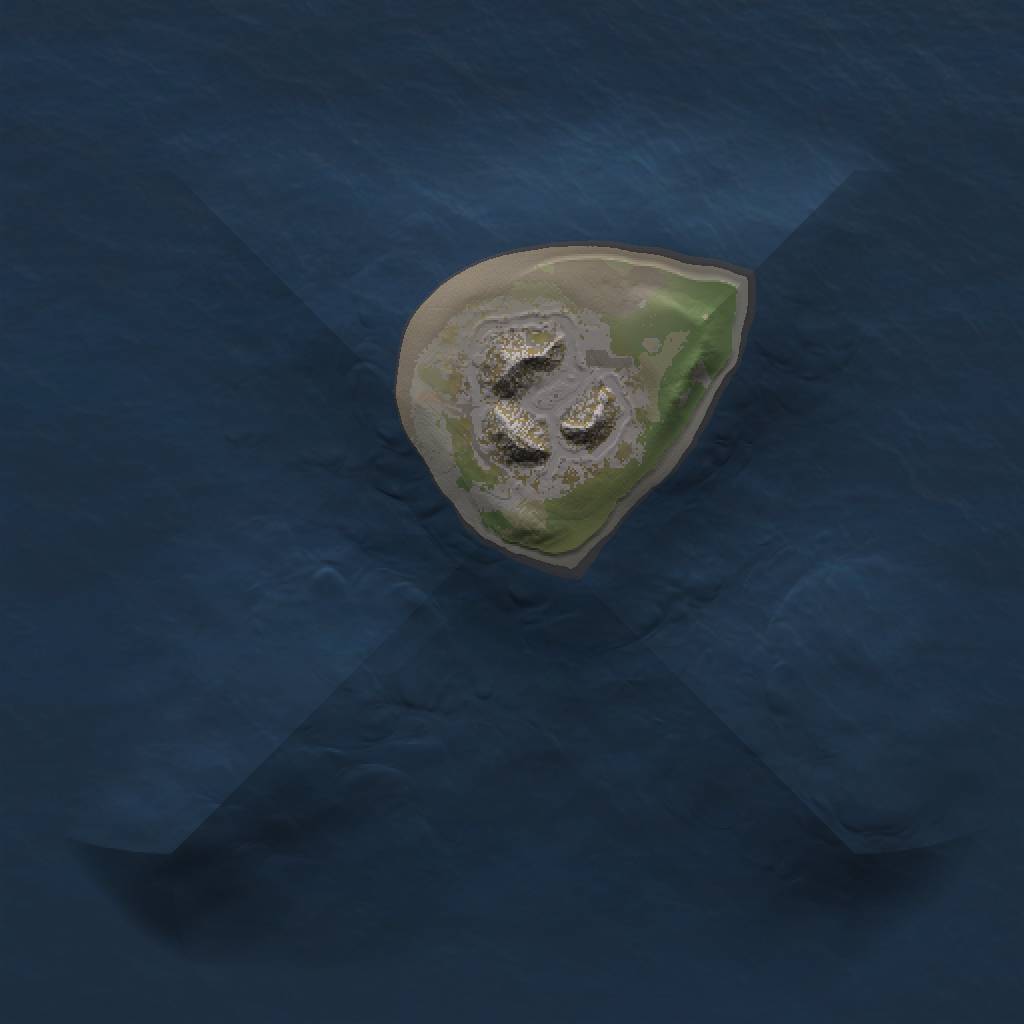 Rust Map: Barren, Size: 1000, Seed: 40976786, 3 Monuments