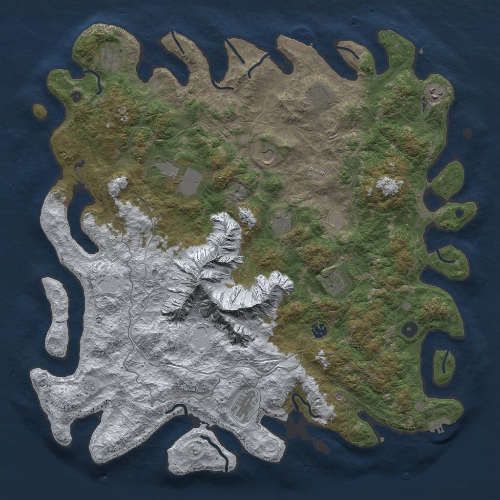 Rust Map: Procedural Map, Size: 5000, Seed: 895354368, 19 Monuments