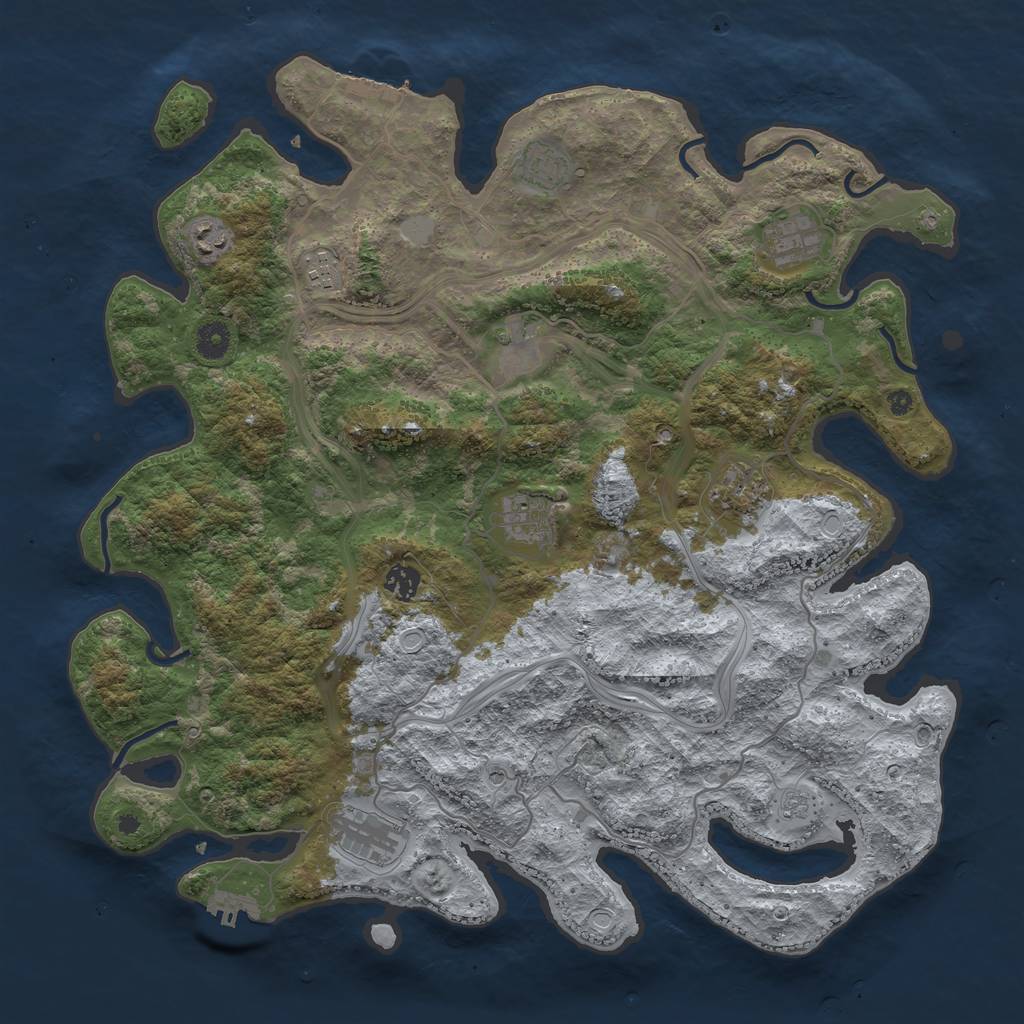 Rust Map: Procedural Map, Size: 4250, Seed: 67589, 16 Monuments