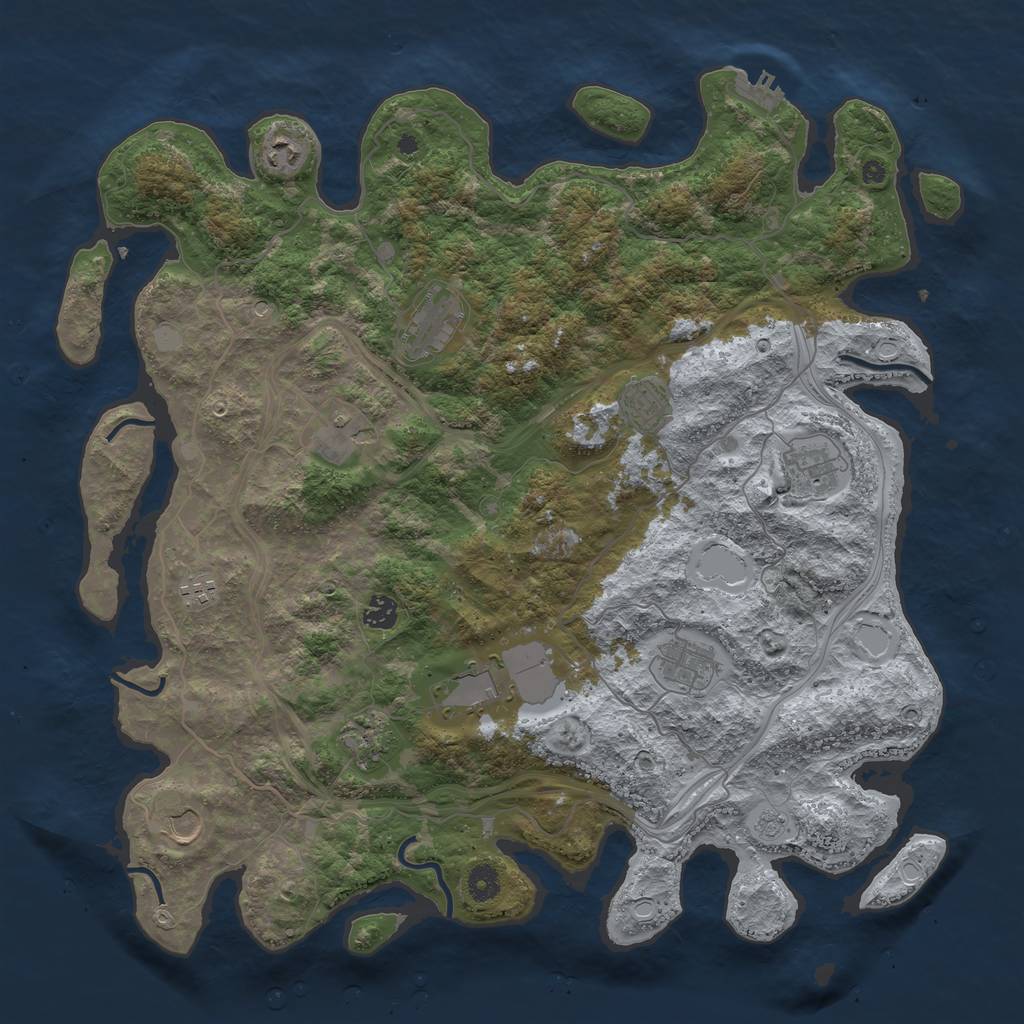 Rust Map: Procedural Map, Size: 4400, Seed: 213213213, 19 Monuments