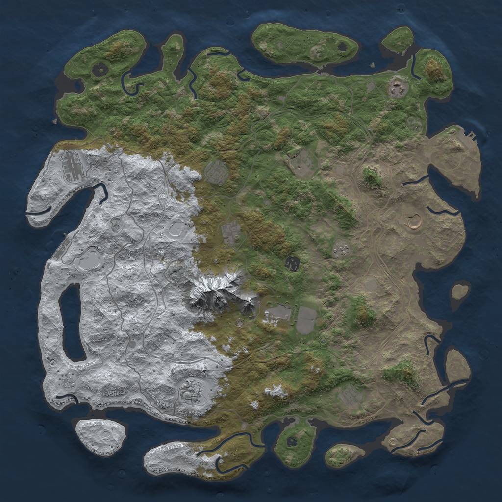 Rust Map: Procedural Map, Size: 5000, Seed: 649761807, 20 Monuments