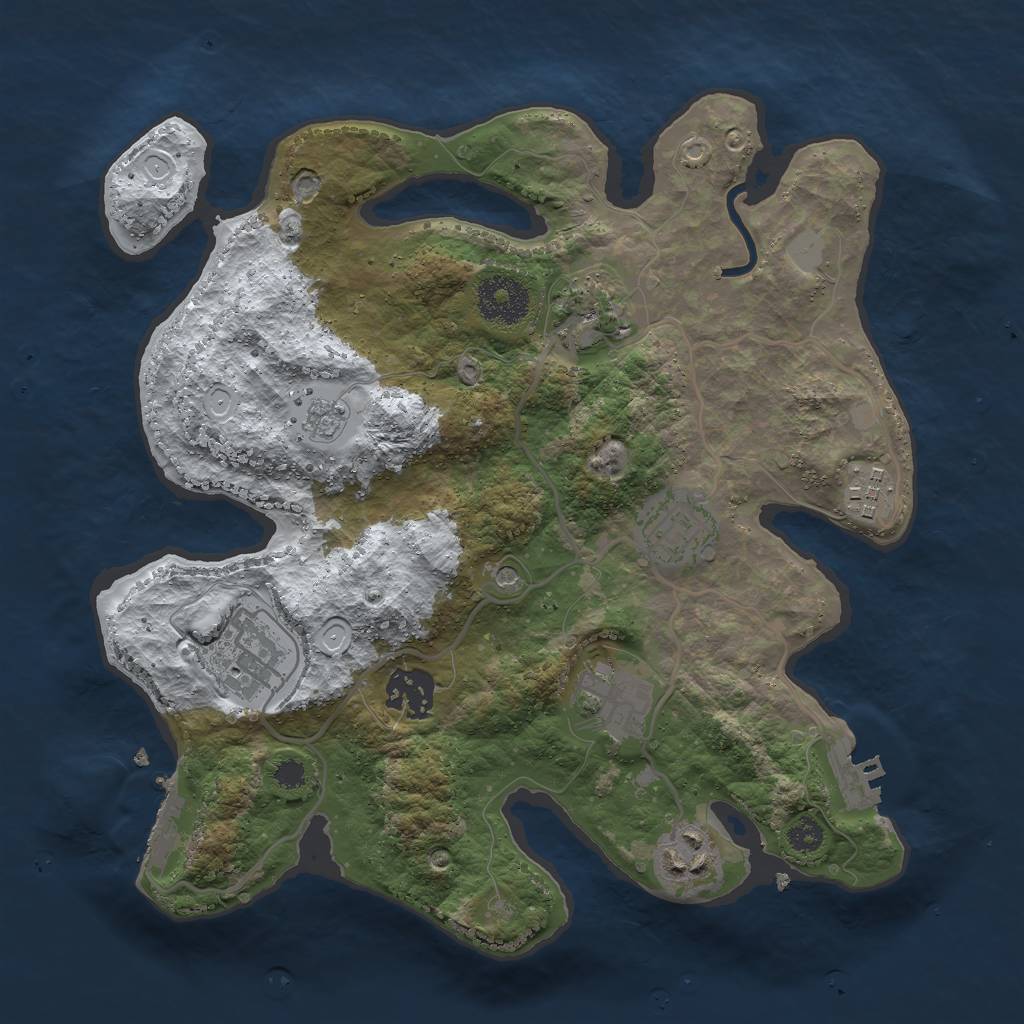 Rust Map: Procedural Map, Size: 3000, Seed: 31543, 16 Monuments