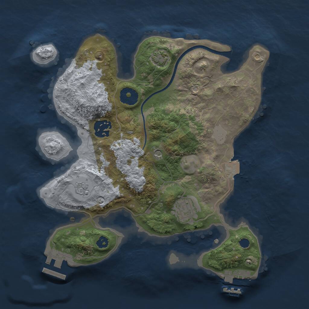 Rust Map: Procedural Map, Size: 2600, Seed: 12345678, 8 Monuments