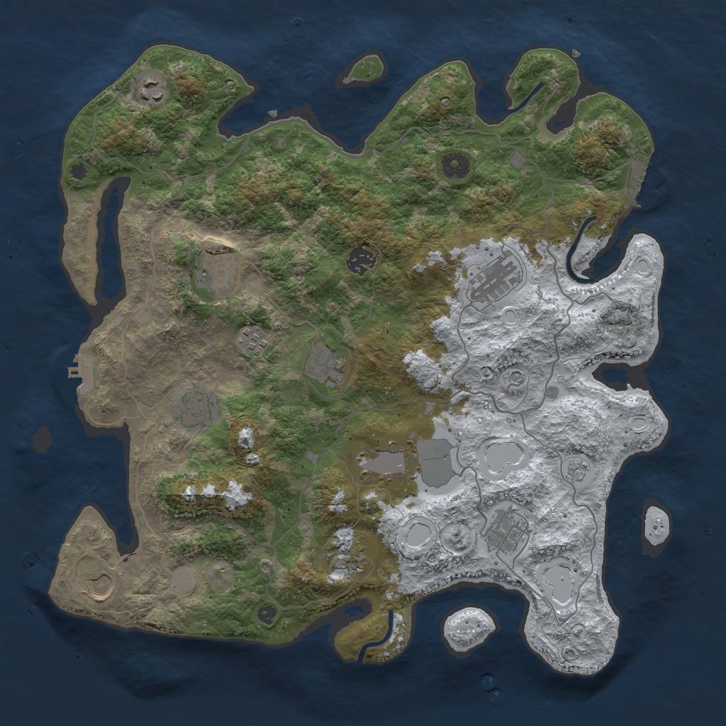 Rust Map: Procedural Map, Size: 4000, Seed: 1628814199, 20 Monuments