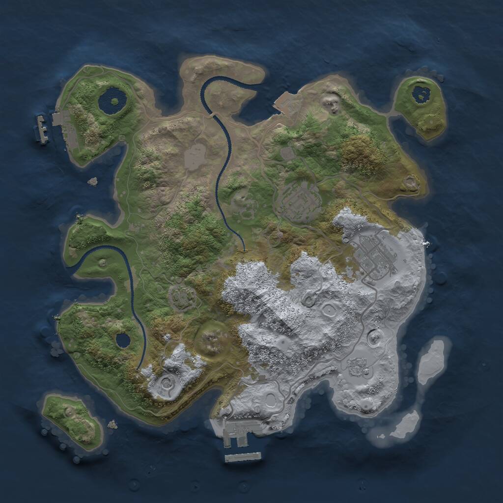 Rust Map: Procedural Map, Size: 2800, Seed: 178965431, 8 Monuments