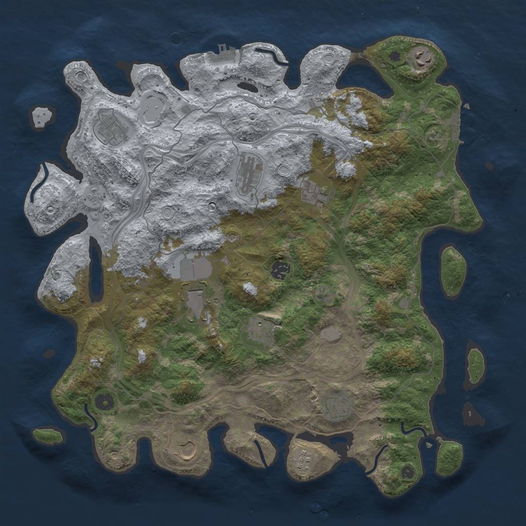 Rust Map: Procedural Map, Size: 4250, Seed: 1980257453, 19 Monuments