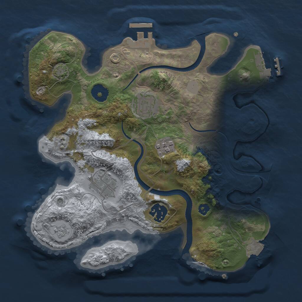 Rust Map: Procedural Map, Size: 2650, Seed: 60, 9 Monuments