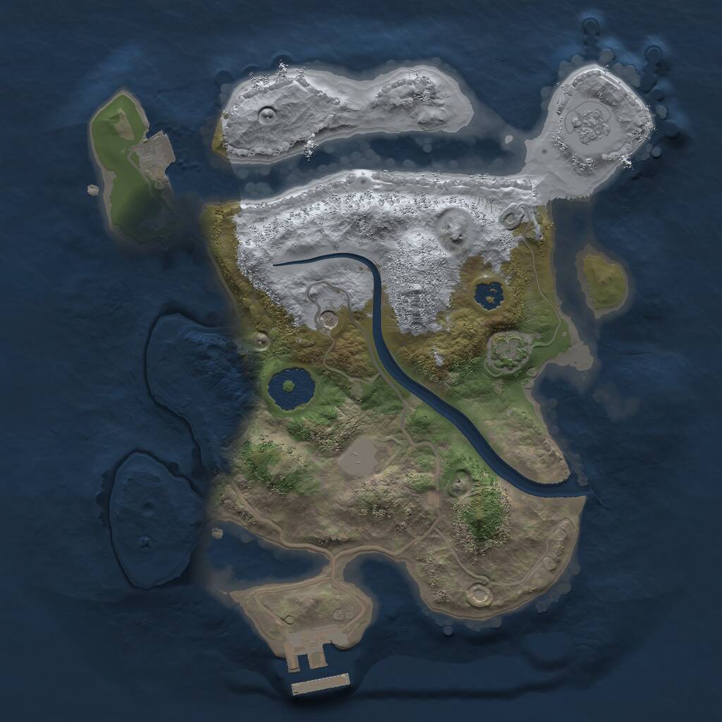 Rust Map: Procedural Map, Size: 2500, Seed: 1469422102, 5 Monuments