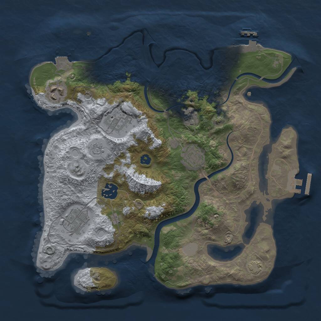 Rust Map: Procedural Map, Size: 3000, Seed: 6133, 12 Monuments