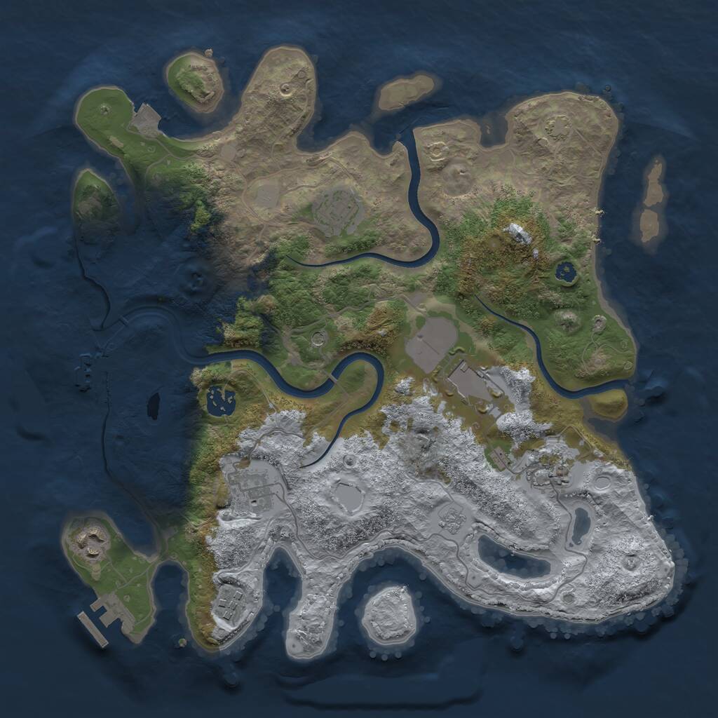 Rust Map: Procedural Map, Size: 3500, Seed: 63241, 13 Monuments