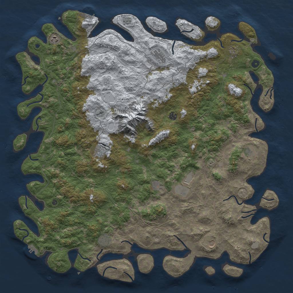 Rust Map: Procedural Map, Size: 5600, Seed: 9852145, 20 Monuments