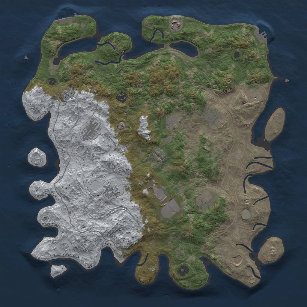 Rust Map: Procedural Map, Size: 4250, Seed: 1175935113, 20 Monuments