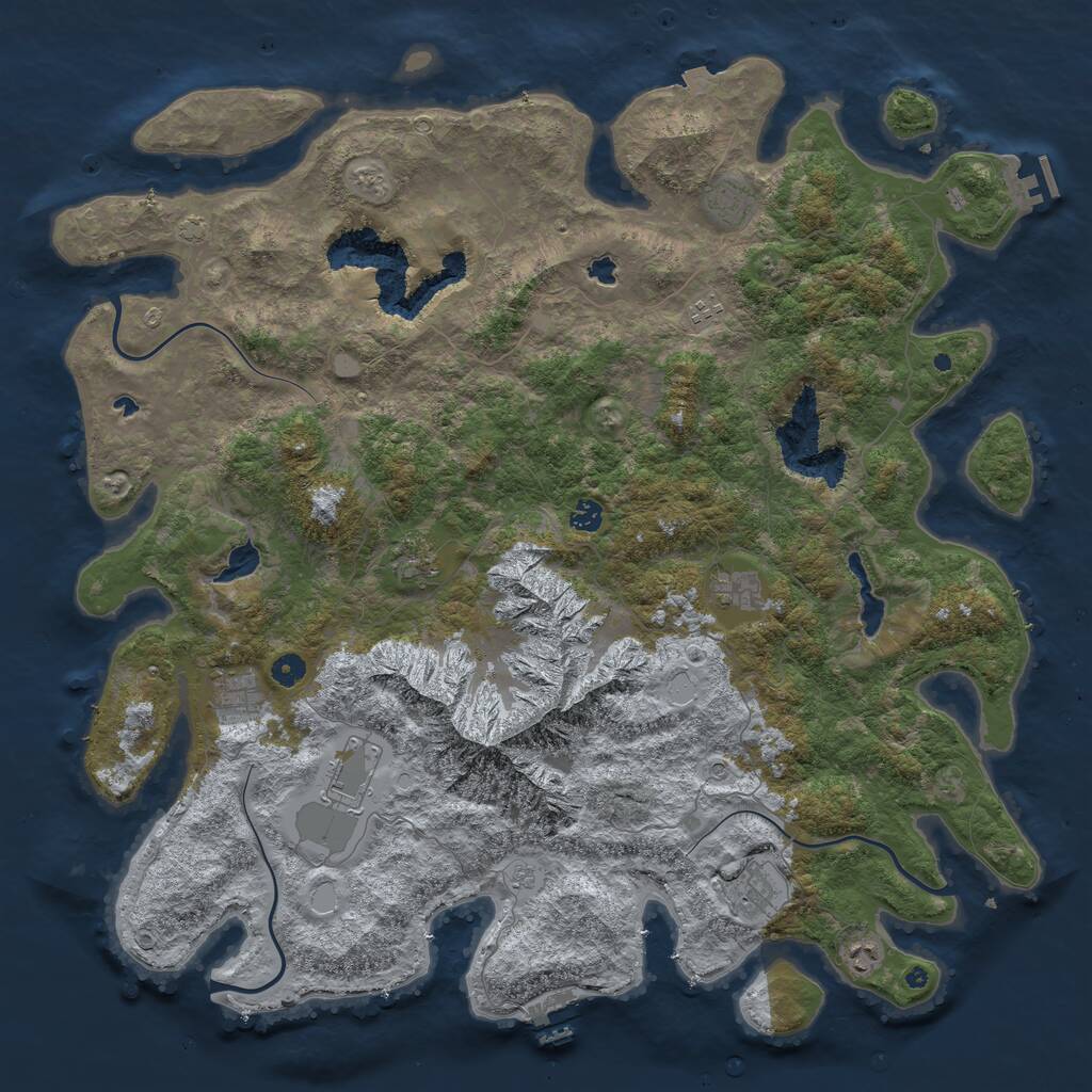 Rust Map: Procedural Map, Size: 5000, Seed: 70747775, 15 Monuments