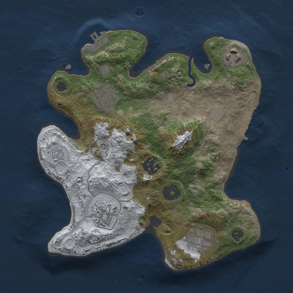 Rust Map: Procedural Map, Size: 2600, Seed: 1661, 14 Monuments
