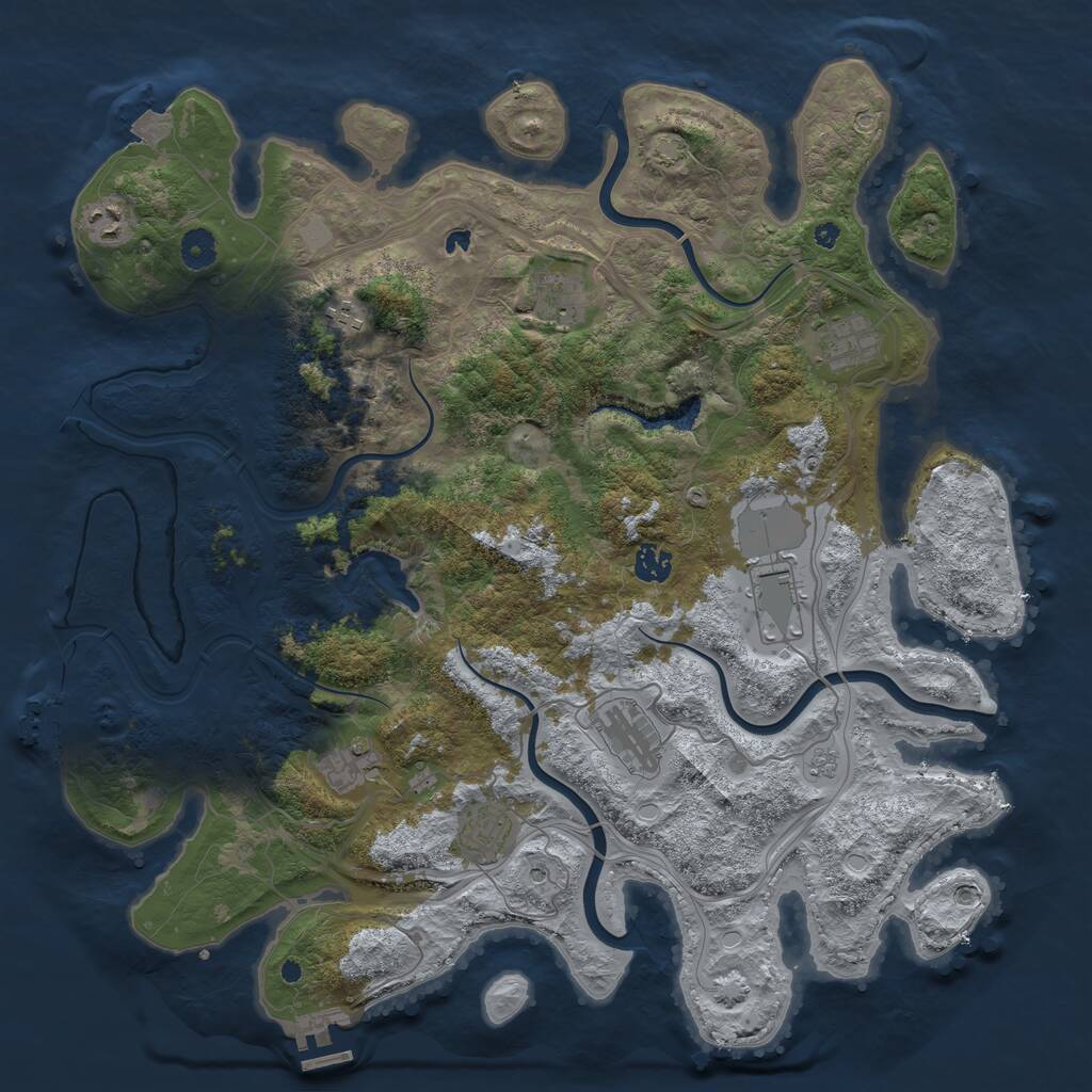 Rust Map: Procedural Map, Size: 4250, Seed: 297344065, 15 Monuments