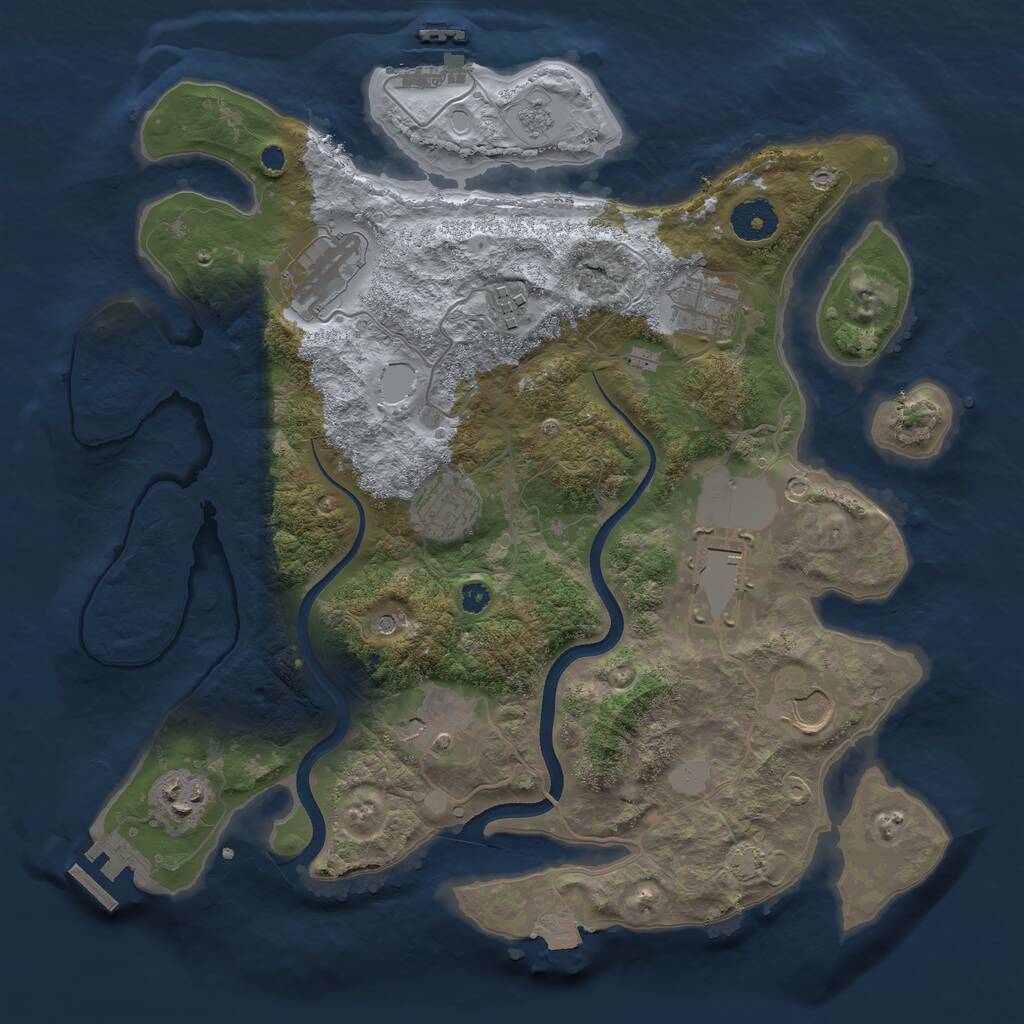 Rust Map: Procedural Map, Size: 3500, Seed: 3122016, 14 Monuments