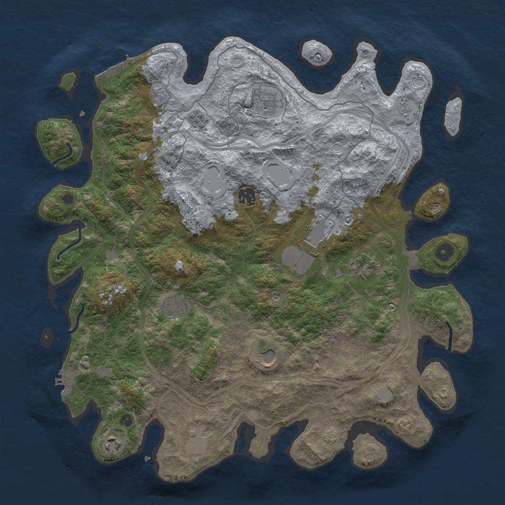 Rust Map: Procedural Map, Size: 4250, Seed: 1554511118, 17 Monuments