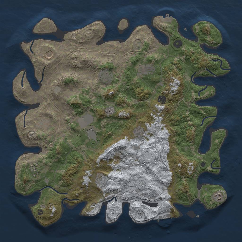 Rust Map: Procedural Map, Size: 4250, Seed: 774778965, 20 Monuments