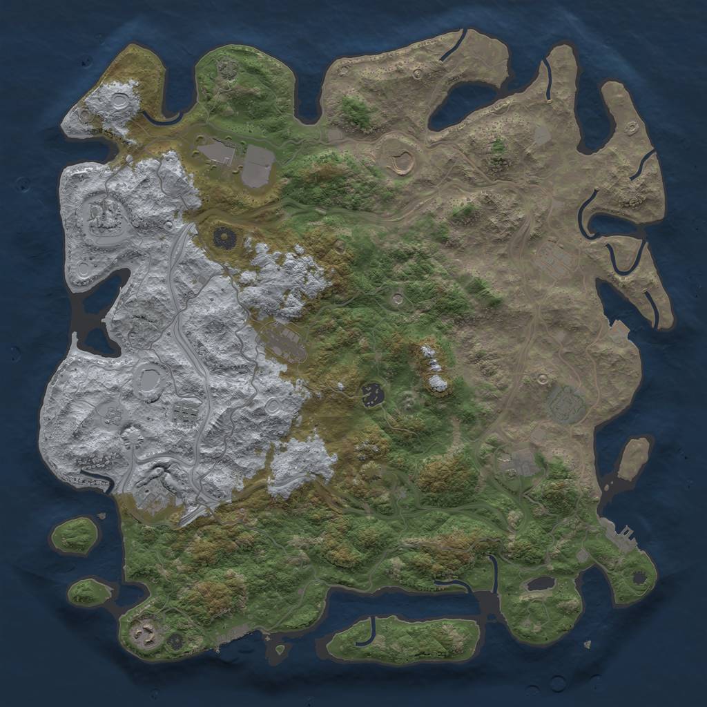 Rust Map: Procedural Map, Size: 4500, Seed: 871963, 19 Monuments