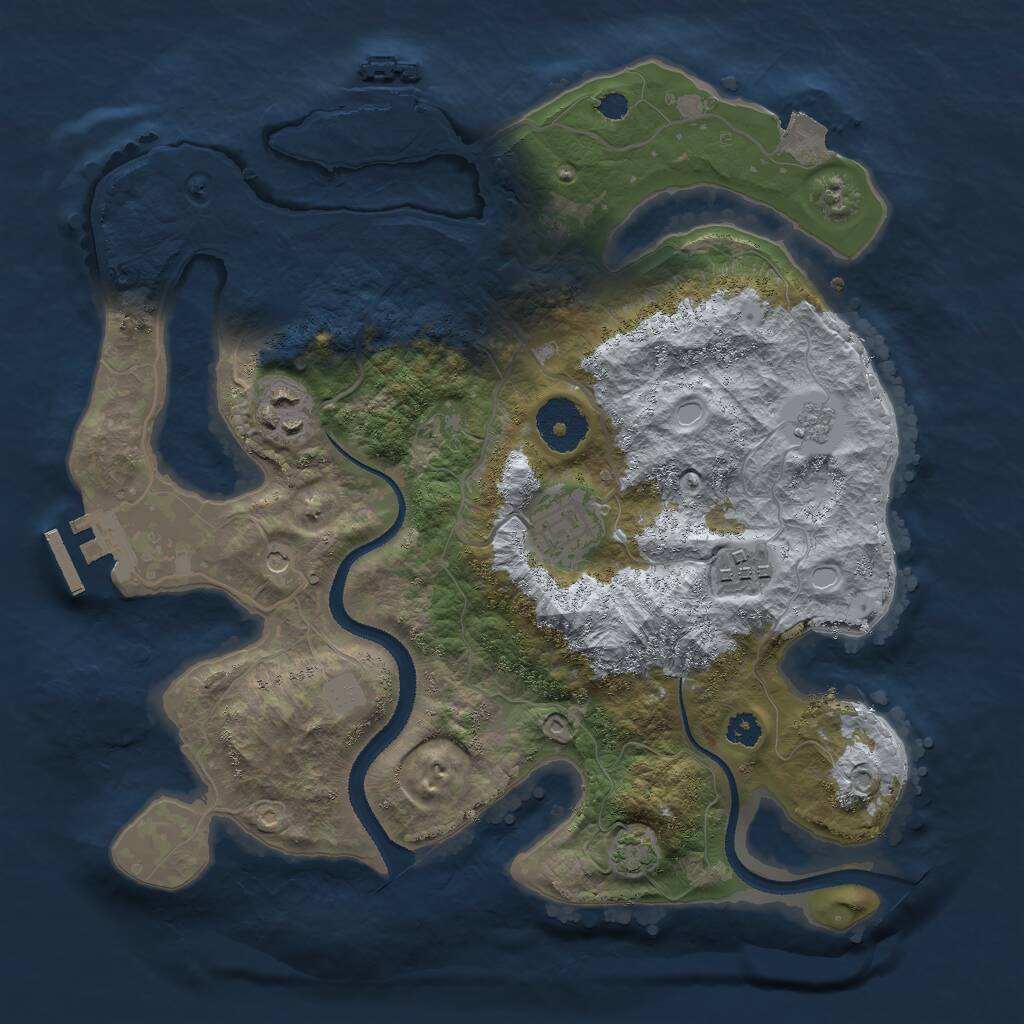 Rust Map: Procedural Map, Size: 3000, Seed: 104319565, 9 Monuments