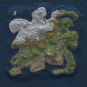 Thumbnail Rust Map: Procedural Map, Size: 3000, Seed: 23344, 11 Monuments