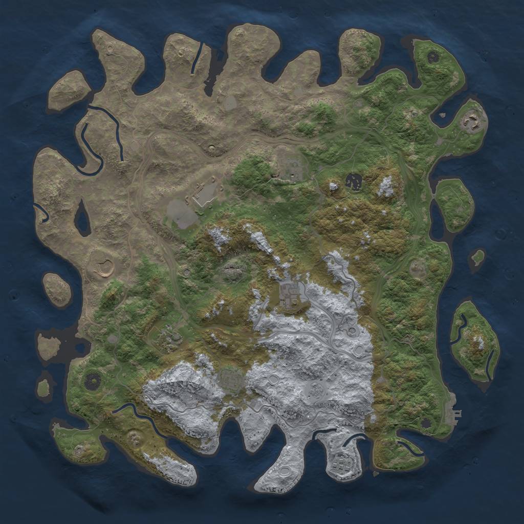 Rust Map: Procedural Map, Size: 4500, Seed: 324342, 15 Monuments