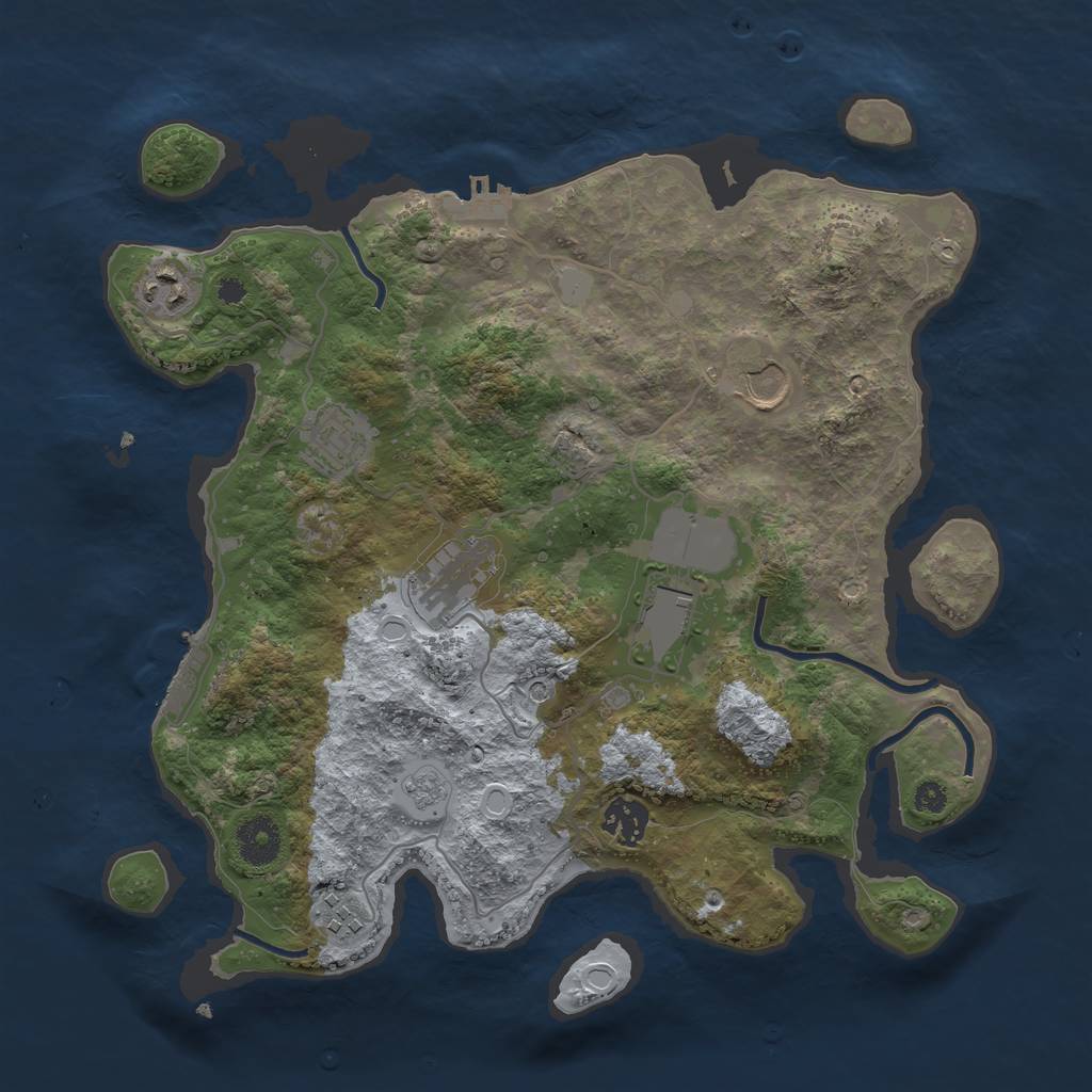 Rust Map: Procedural Map, Size: 3500, Seed: 20220604, 16 Monuments