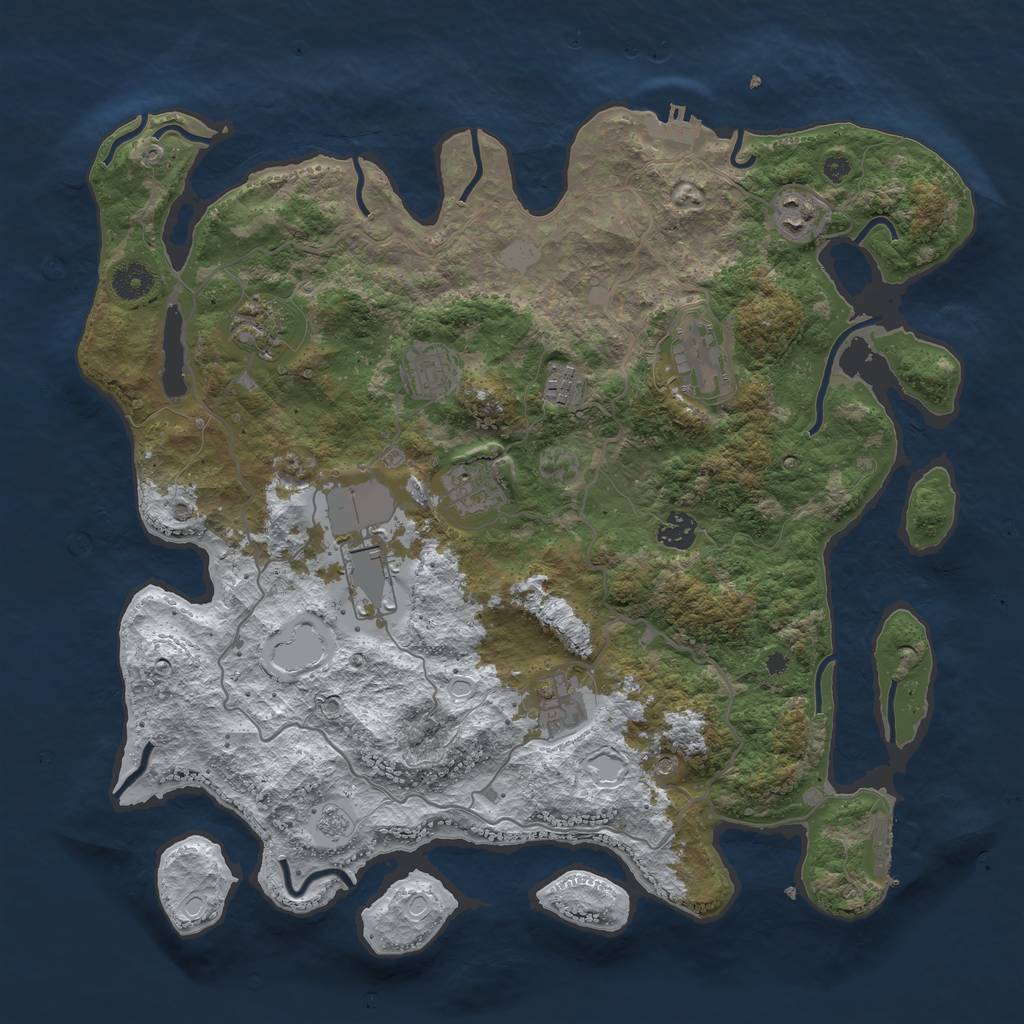 Rust Map: Procedural Map, Size: 4000, Seed: 149200882, 18 Monuments