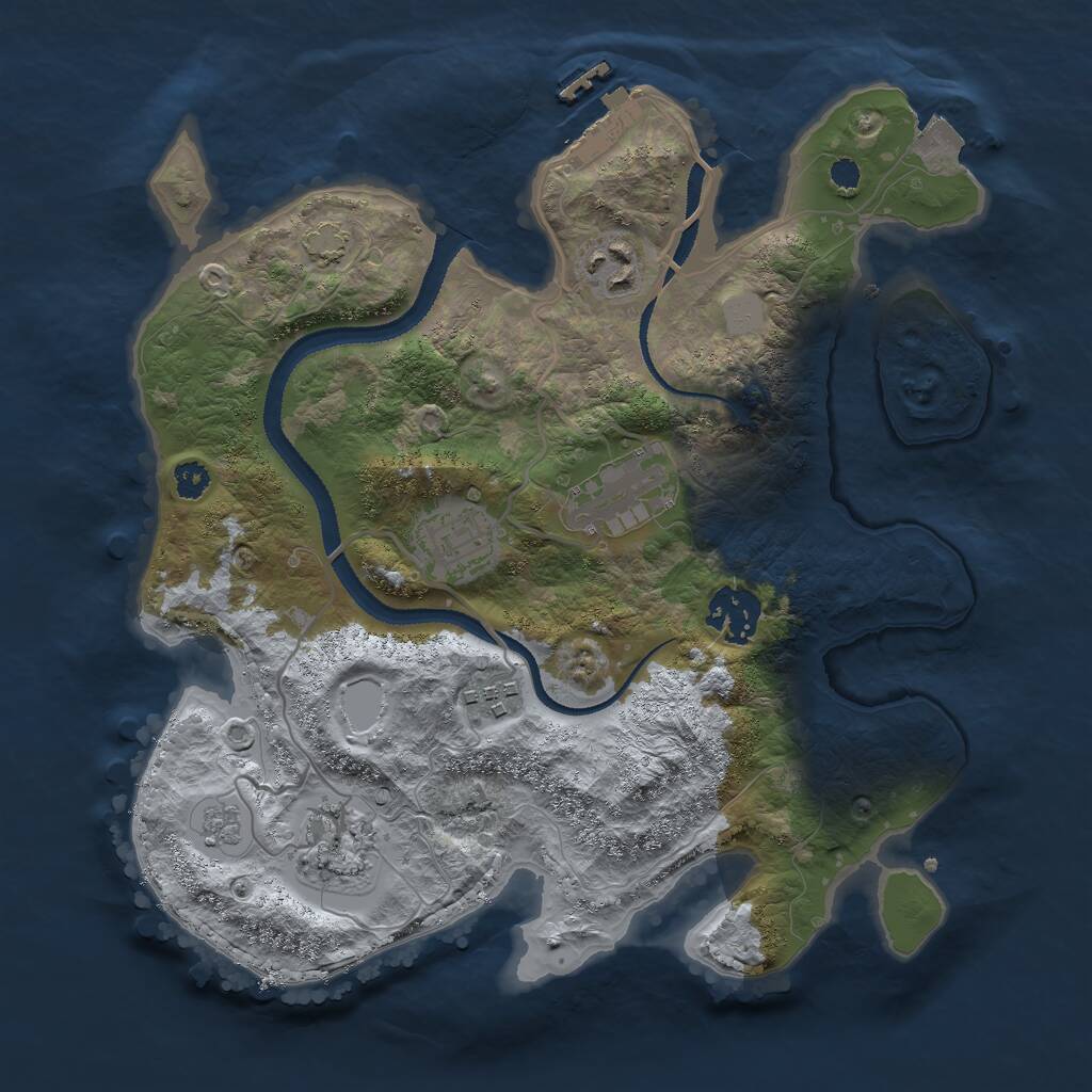 Rust Map: Procedural Map, Size: 3000, Seed: 49031166, 10 Monuments