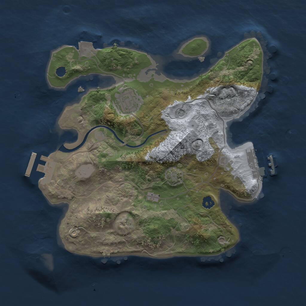 Rust Map: Procedural Map, Size: 2500, Seed: 117, 6 Monuments