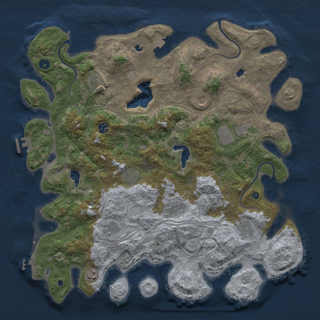 Rust Map: Procedural Map, Size: 4500, Seed: 1471682, 16 Monuments