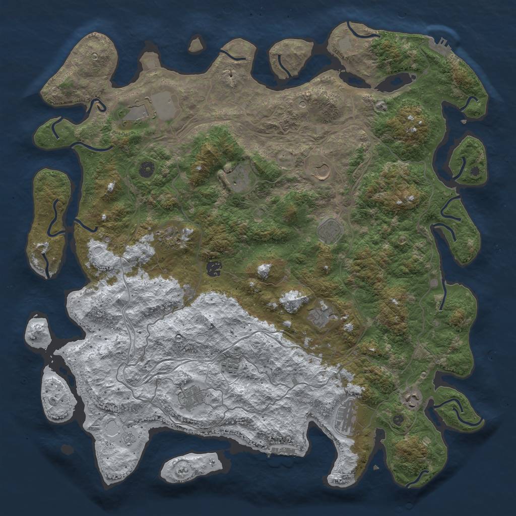 Rust Map: Procedural Map, Size: 4800, Seed: 396876411, 20 Monuments