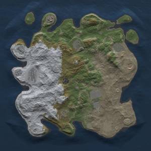 Thumbnail Rust Map: Barren, Size: 3500, Seed: 47099713, 14 Monuments