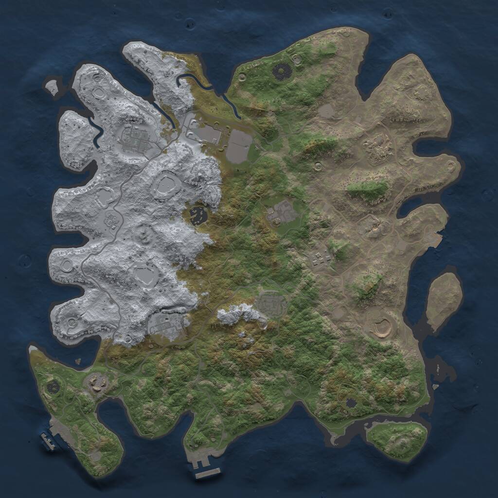 Rust Map: Procedural Map, Size: 4000, Seed: 40622, 16 Monuments