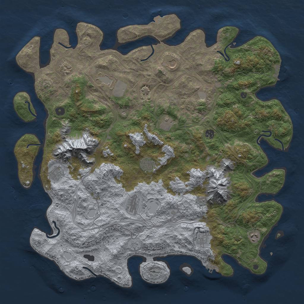 Rust Map: Procedural Map, Size: 5000, Seed: 6738, 19 Monuments