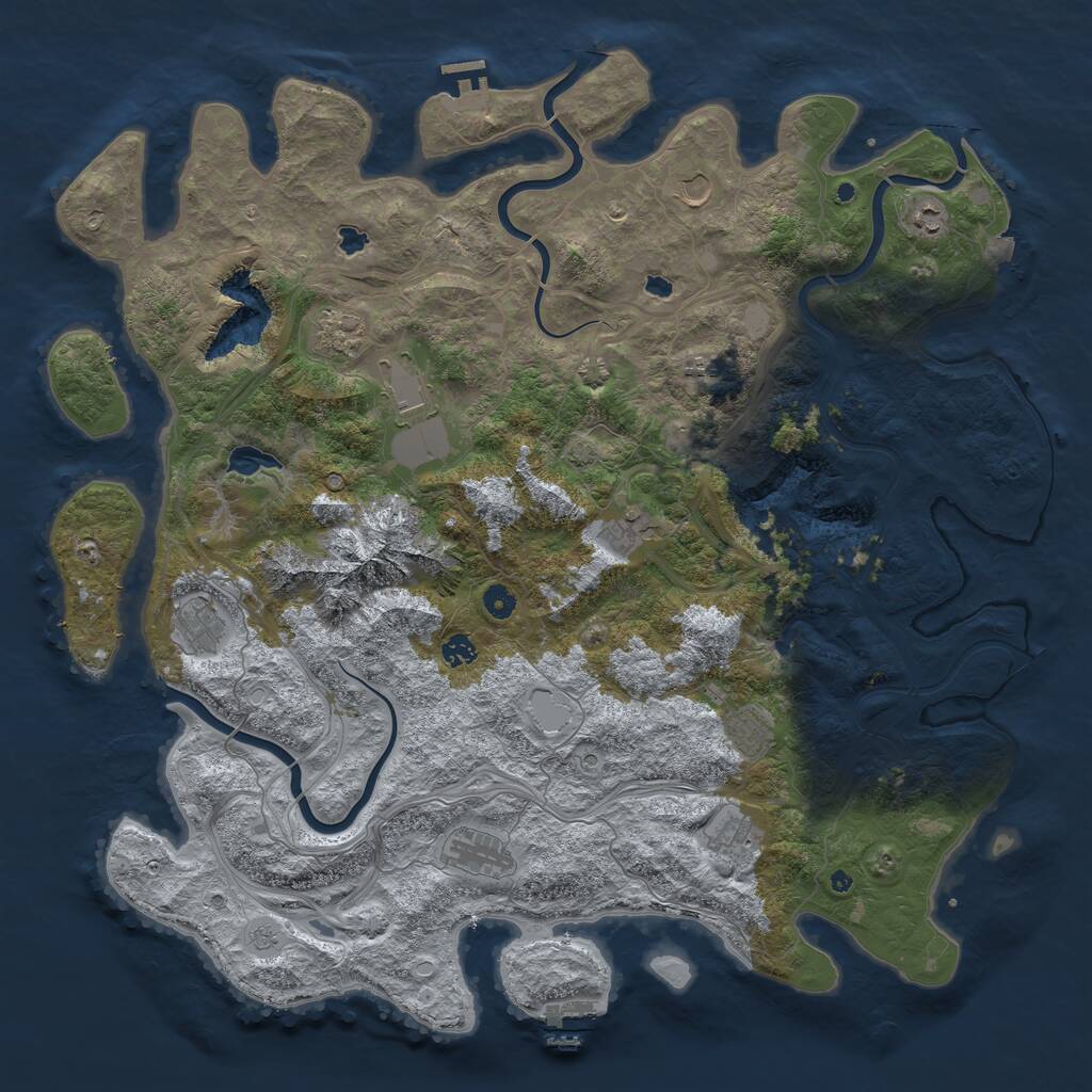 Rust Map: Procedural Map, Size: 5000, Seed: 6738, 17 Monuments