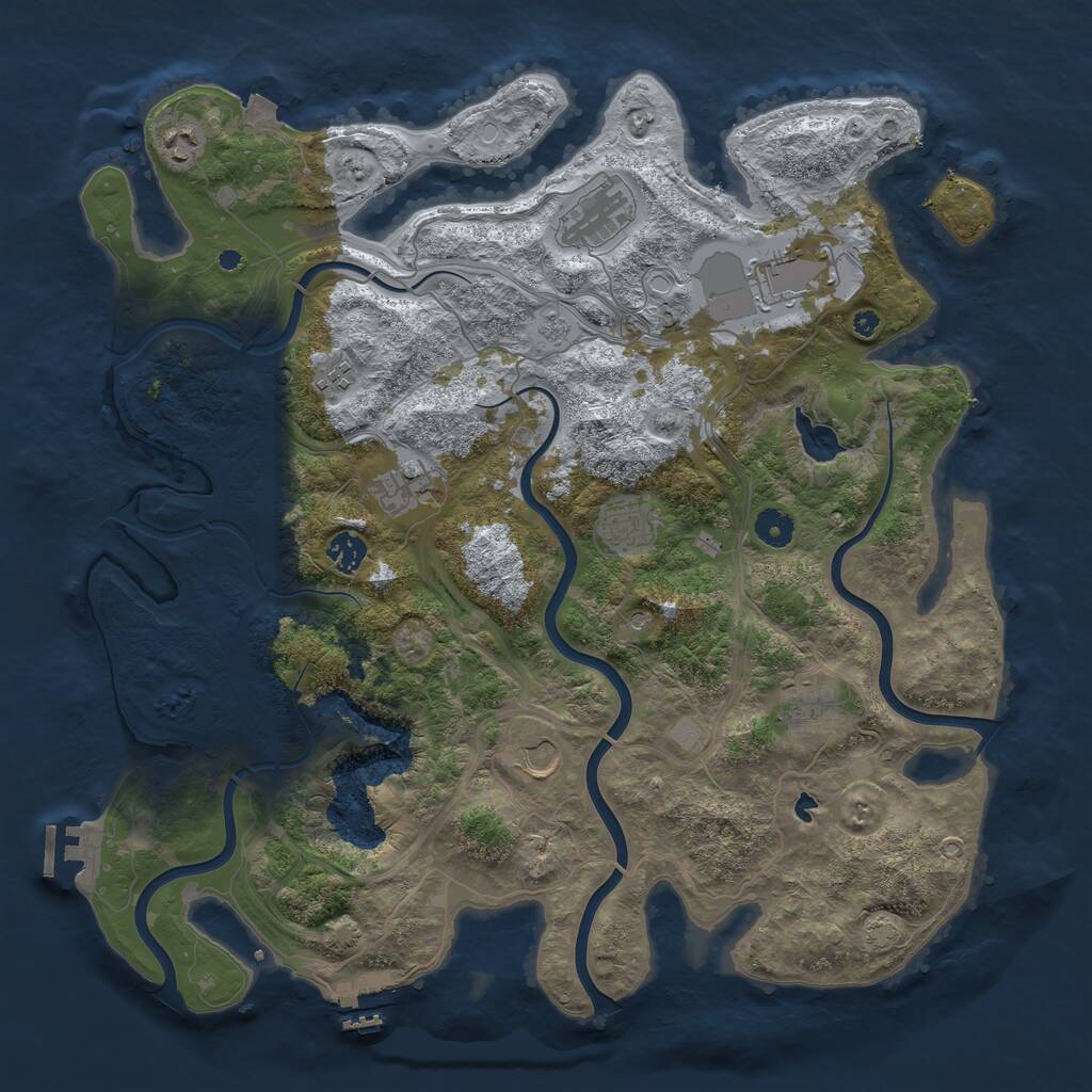 Rust Map: Procedural Map, Size: 4250, Seed: 1421576290, 15 Monuments