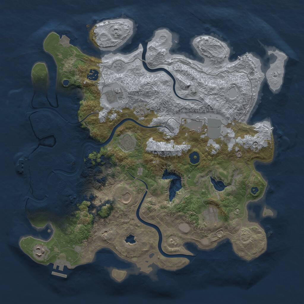 Rust Map: Procedural Map, Size: 4000, Seed: 2253, 14 Monuments