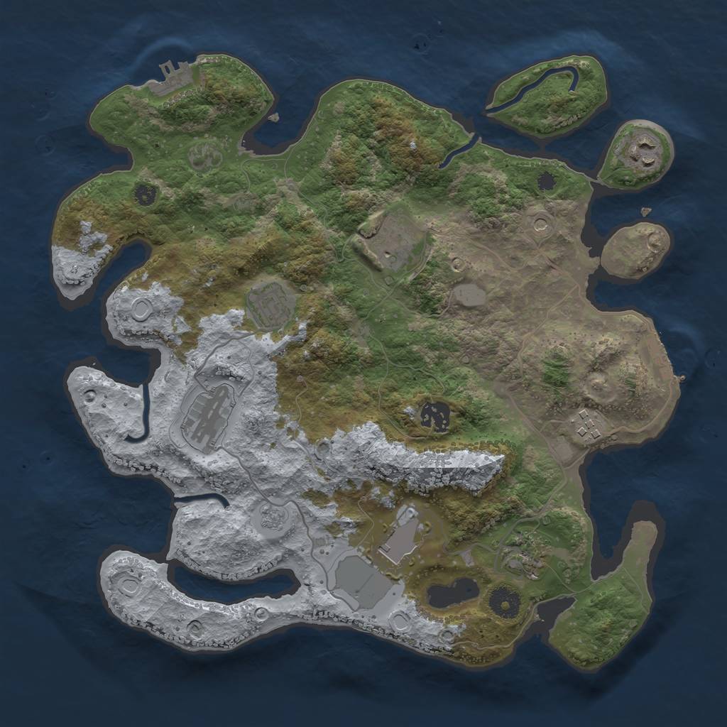 Rust Map: Procedural Map, Size: 3500, Seed: 119194258, 15 Monuments