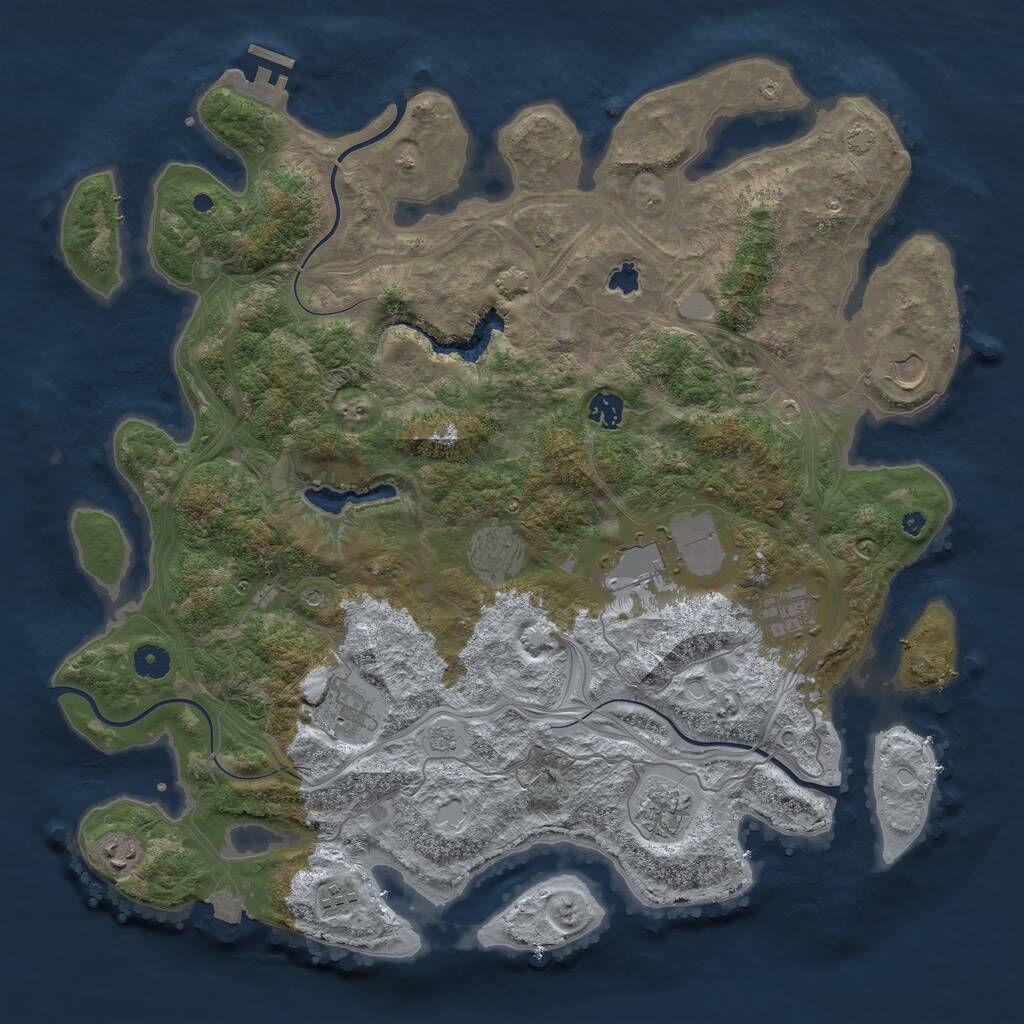 Rust Map: Procedural Map, Size: 4350, Seed: 42750, 14 Monuments
