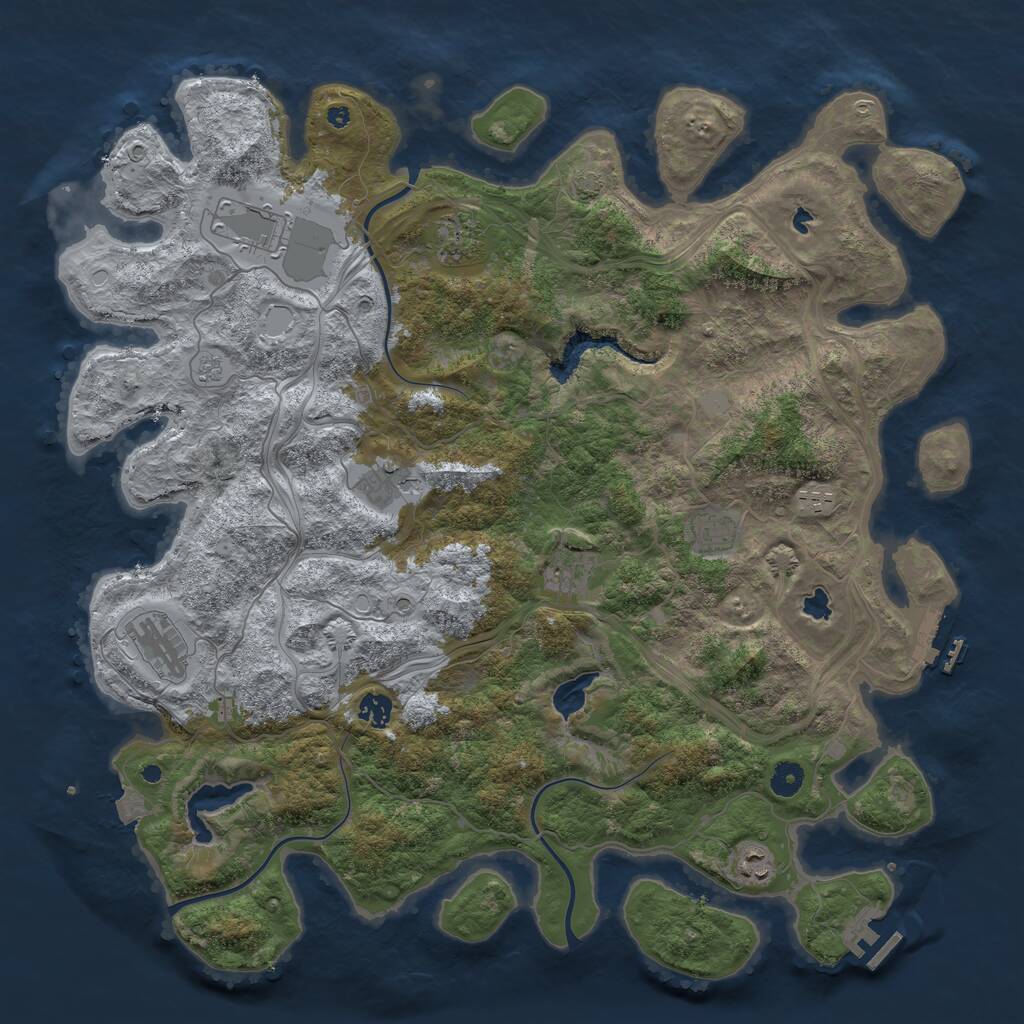 Rust Map: Procedural Map, Size: 4500, Seed: 6984, 15 Monuments