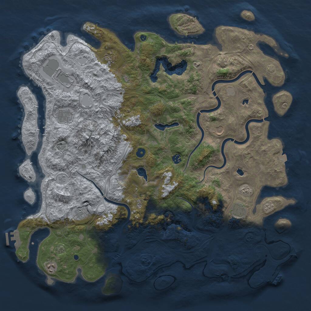 Rust Map: Procedural Map, Size: 5000, Seed: 256, 15 Monuments