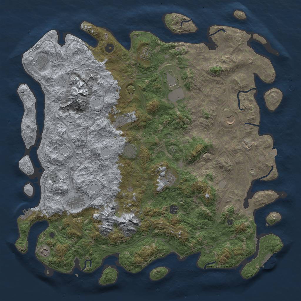 Rust Map: Procedural Map, Size: 5000, Seed: 256, 19 Monuments