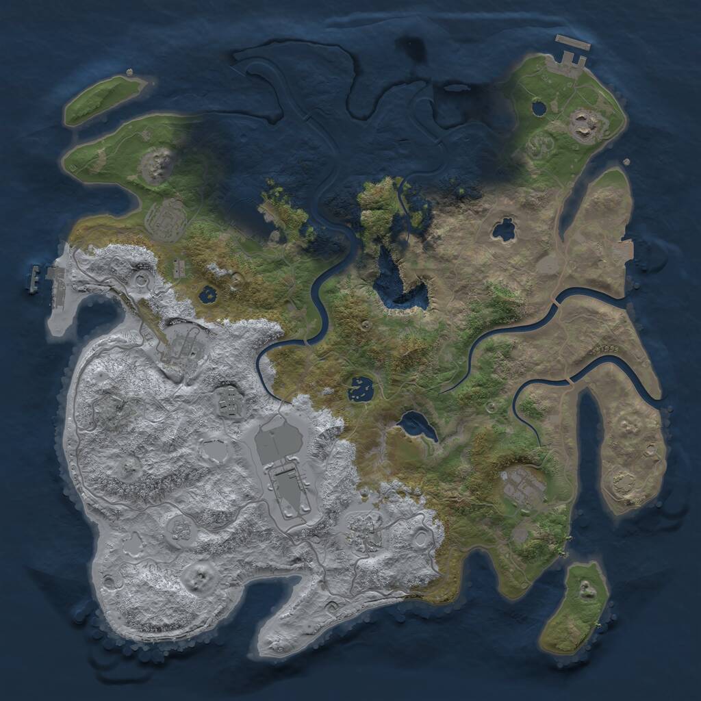 Rust Map: Procedural Map, Size: 4000, Seed: 590492796, 15 Monuments