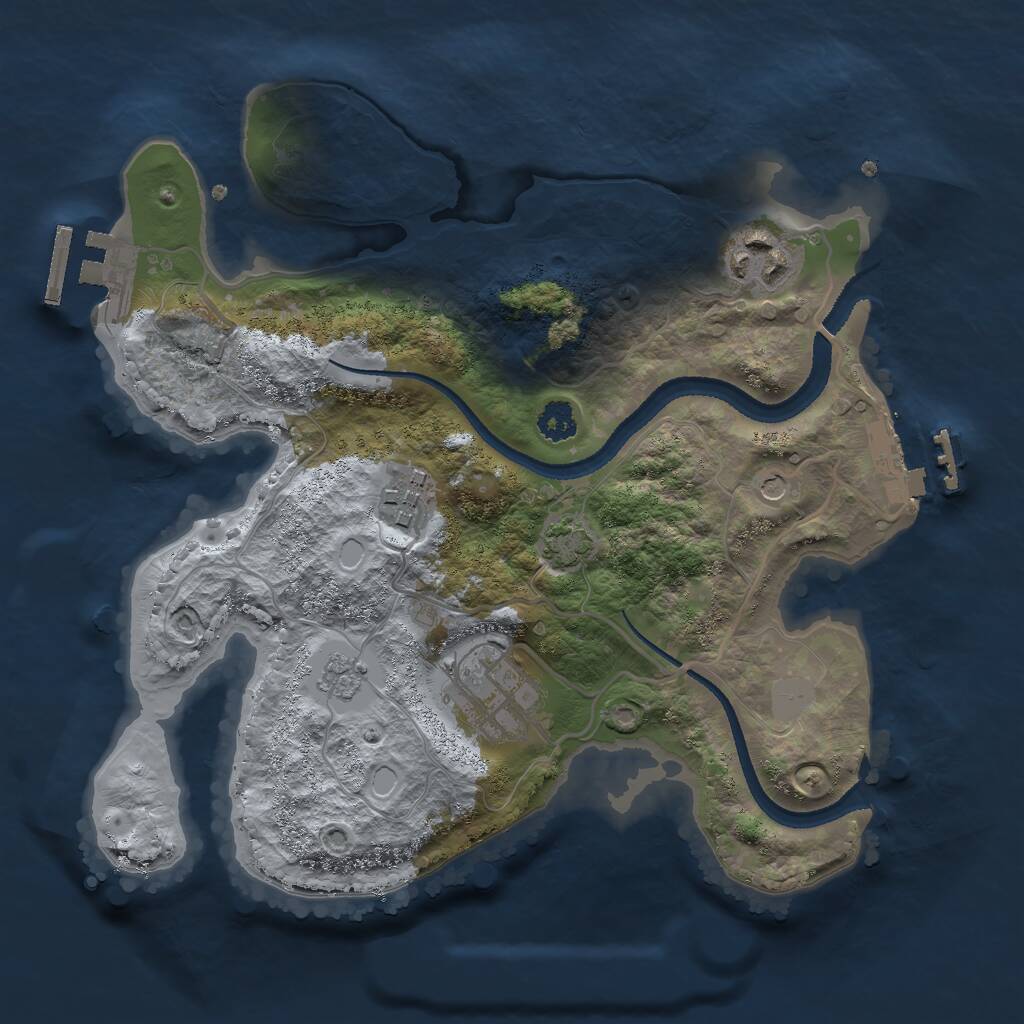 Rust Map: Procedural Map, Size: 2600, Seed: 1321391476, 9 Monuments