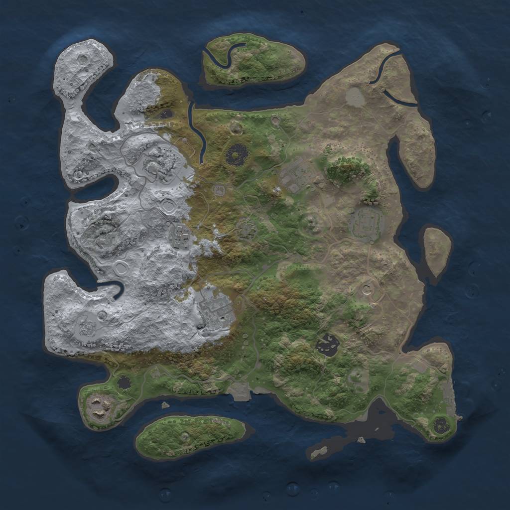 Rust Map: Procedural Map, Size: 3400, Seed: 19881212, 14 Monuments