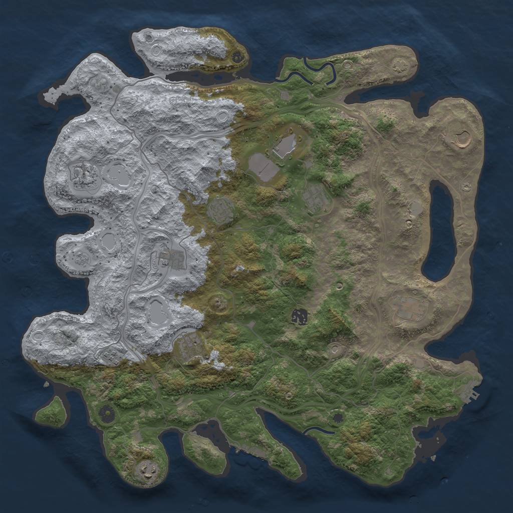 Rust Map: Procedural Map, Size: 4500, Seed: 46, 18 Monuments